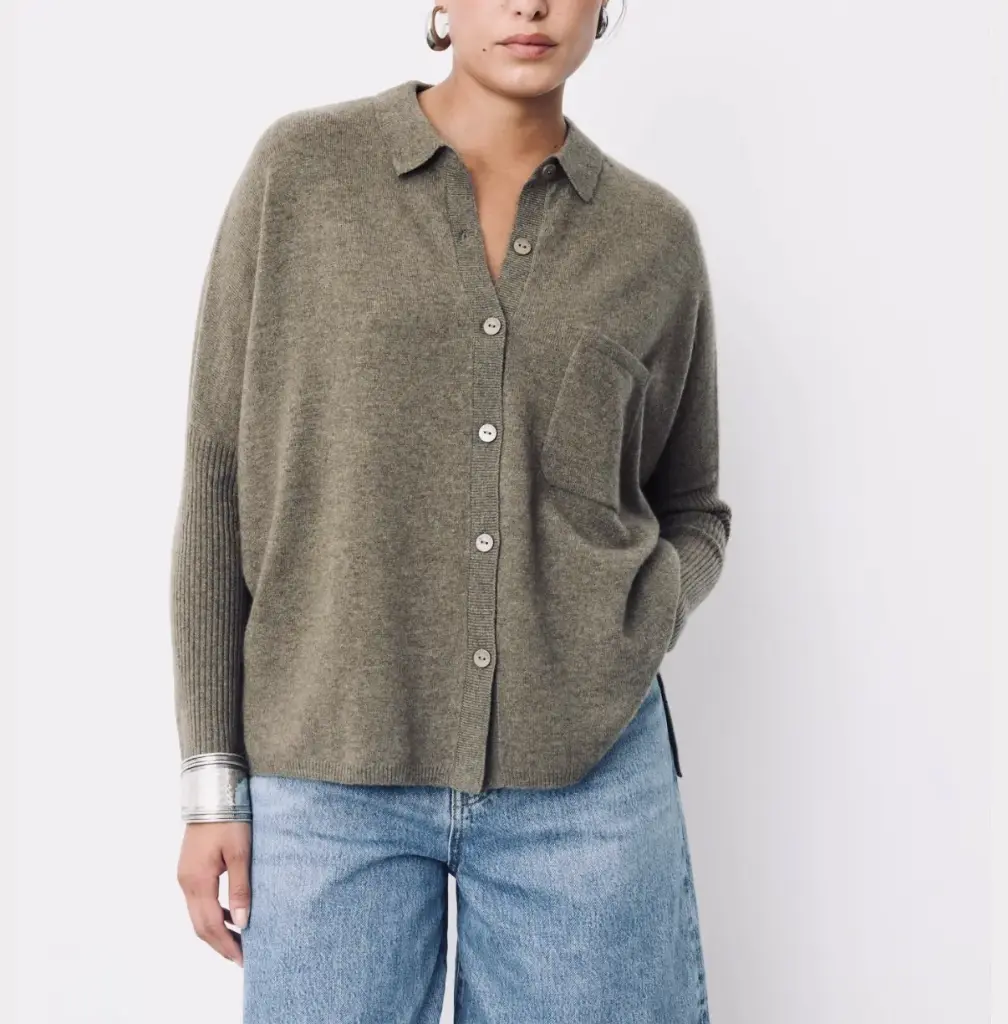 NOTSHY Pull Poncho Col chemise cachemire Andrea Ash