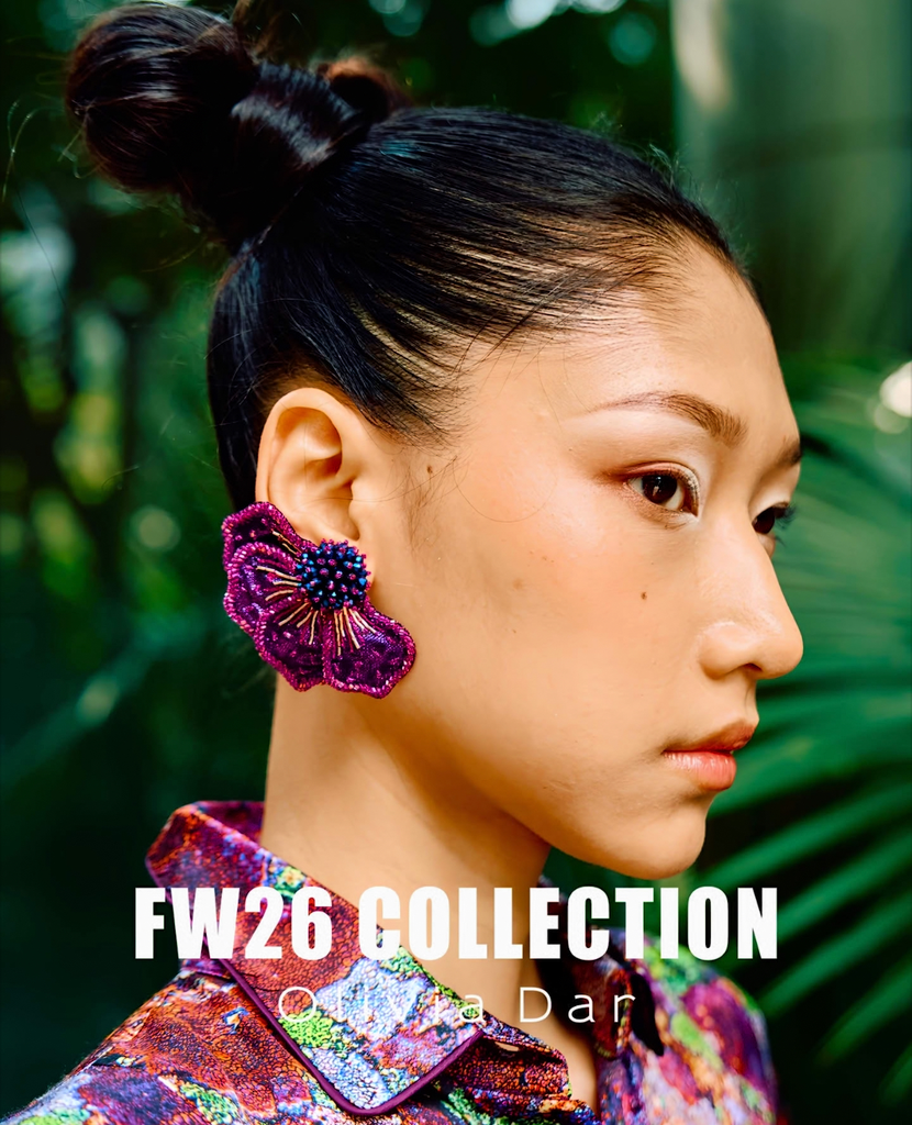 OLIVIA DAR Boucles d'Oreilles Peonie Small Purple