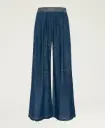 MOMONI Pantalon Aspen Denim Chambray Laminé Bleu/Or