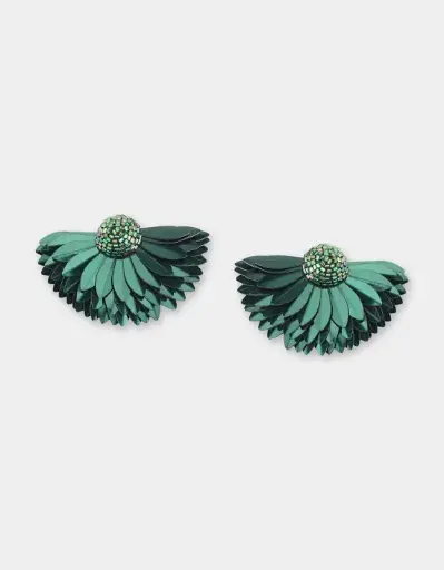 [Bijoux] OLIVIA DAR Boucles d'Oreilles Margold Dark Green