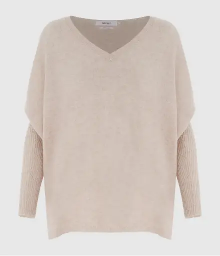 [AW25] NOTSHY Pull Poncho Cachemire Faustine Sandstone