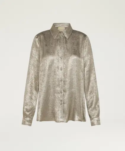 [AW25] MOMONI Chemisier Arles Tissu Lamé Fluide Or