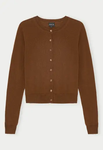 [AW25] HERSKIND Cardigan Roselle Fin Mérinos Toffee