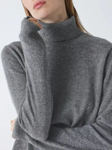 [AW25] ABSOLUT CASHMERE Ambrosia Pull Col Cheminée Dark Heather Grey