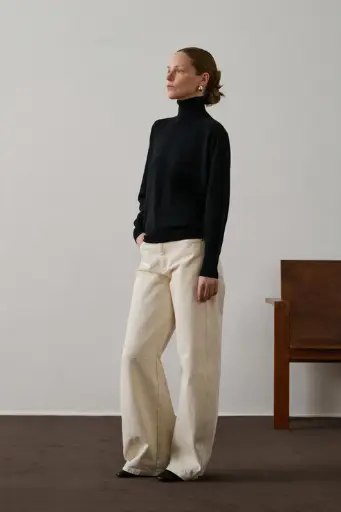 [AW25] SOEUR Pull Nord Col Roulé Mérinos Noir