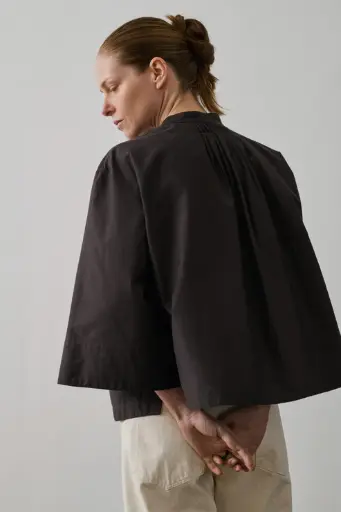 [AW25] SOEUR Blouse Bucarest Popeline Froissée Café