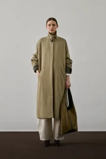 [AW25] SOEUR - Fritz Trench en Sergé de Viscose Souple Sauge