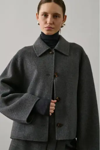 [AW25] SOEUR Manteau Gyoda en Laine Gris Chiné
