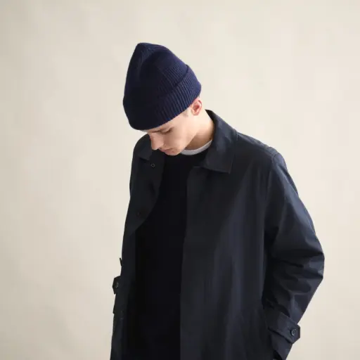 [AW25] LE BONNET AMSTERDAM Bonnet Laine d'Agneau & Caregora Midnight