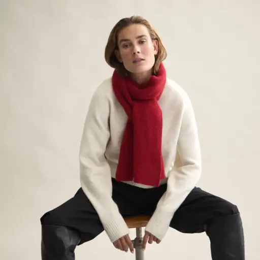 [AW25] LE BONNET AMSTERDAM Echarpe Laine d'Agneau & Caregora Framboise