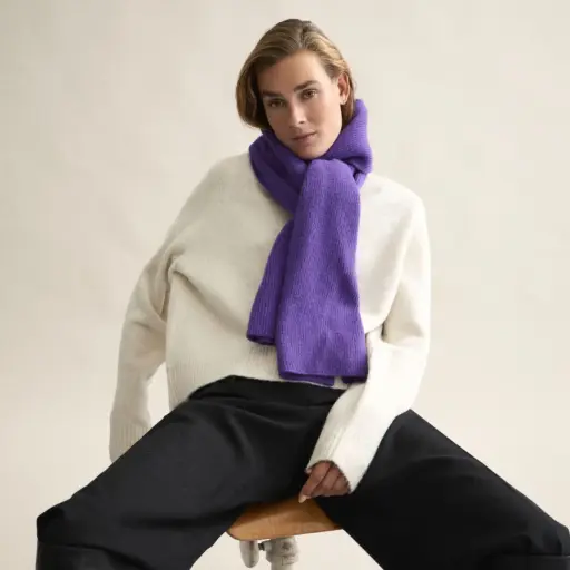 [AW25] LE BONNET AMSTERDAM Echarpe Laine d'Agneau & Caregora Grape